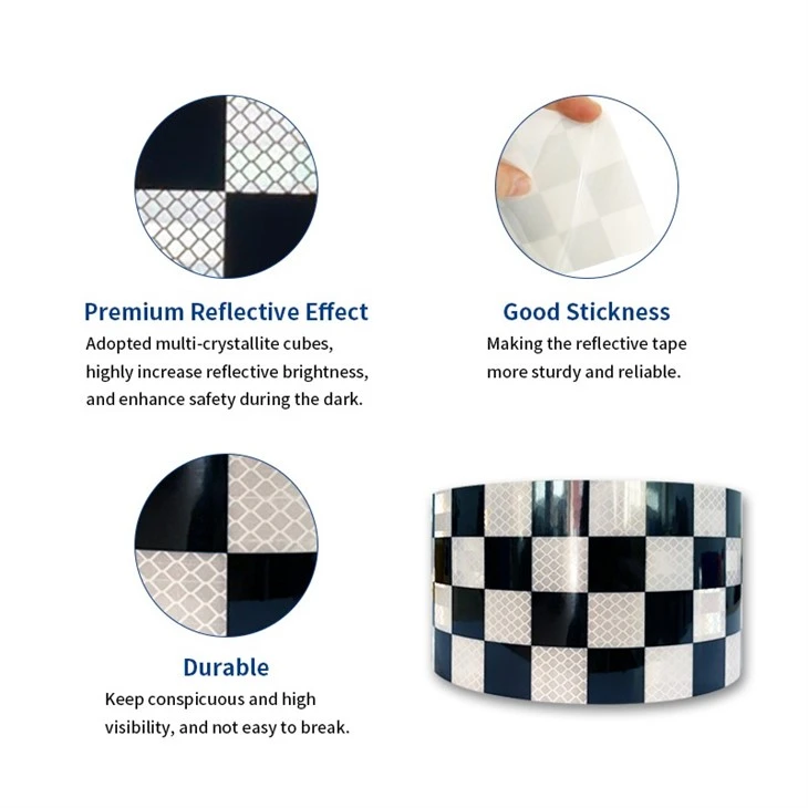 Black White Checkered Reflective Tape